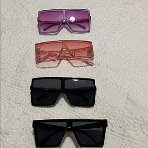 Stylish Women's Sunglasses Set - Purple, Pink, Black